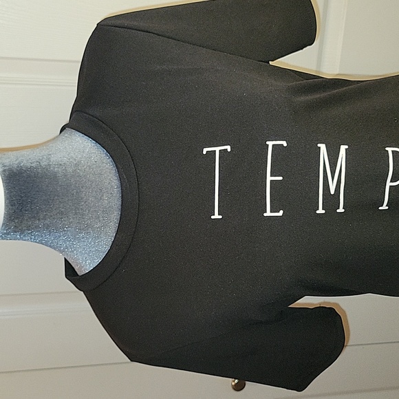 Black Tunic Long Side Slits Graphic Top - Picture 2 of 13